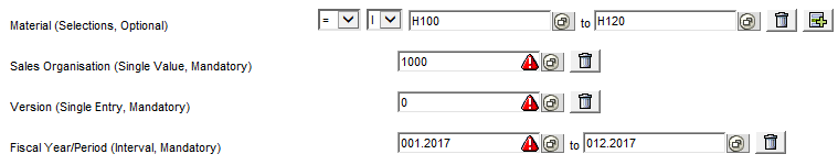 Transaction RSRT – Variable Selections