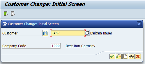 Change SAP Customer Transaction – Initial Screen