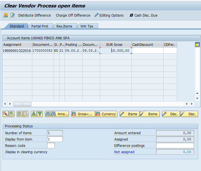 F-44 SAP Tcode : Clear Vendor Transaction Code