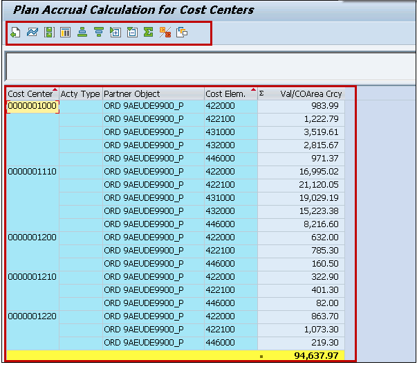 Plan Accrual Calculation Results
