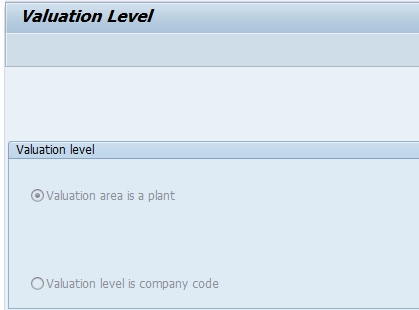 Define the Valuation Area Level