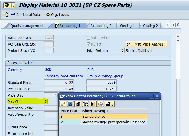SAP Valuation Methods in Material (Transaction MM02)