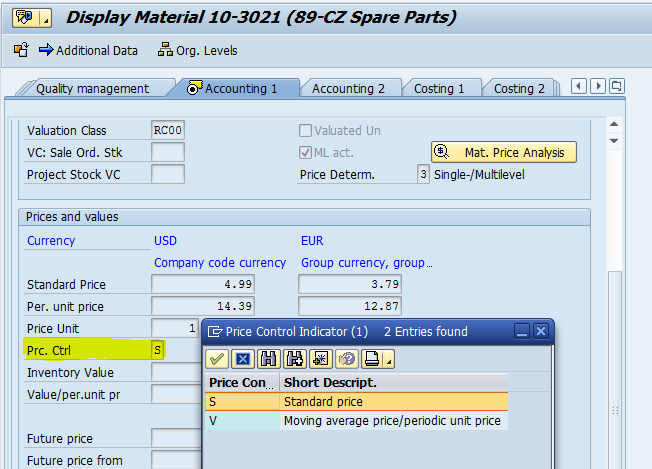 material group to valuation class assignment tcode