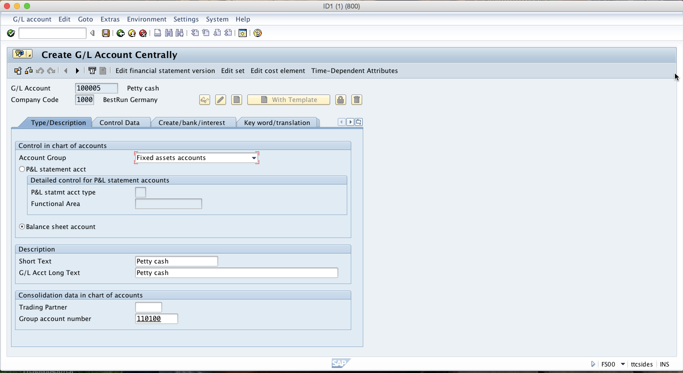 Group Chart Of Accounts Configuration In Sap