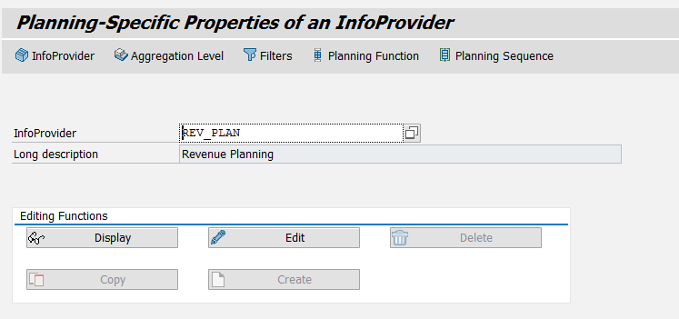 Transaction RSPLAN Initial Screen – Aggregation Level Button