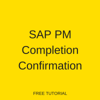 SAP PM Completion Confirmation