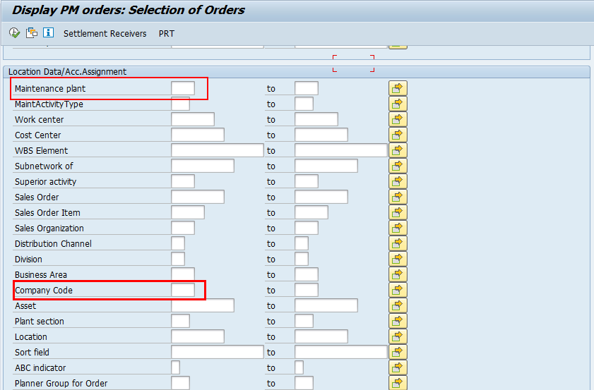 Selection Screen for Change PM Order (2)