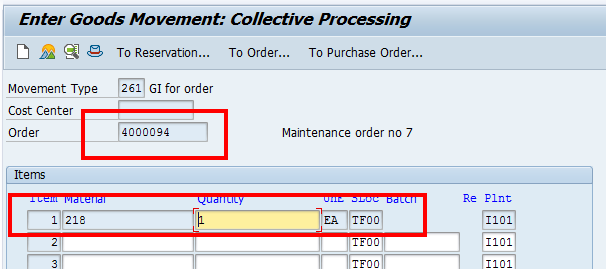 Goods Movement: New Item (Sample Data)