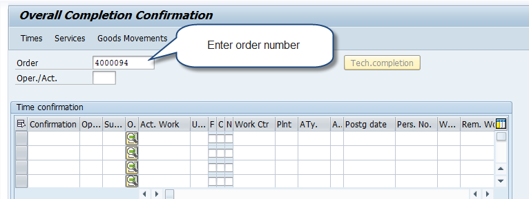 SAP Overall Confirmation