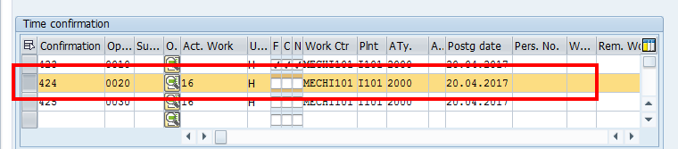 SAP Overall Confirmation – An Operation