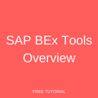 SAP BEx Tools Overview