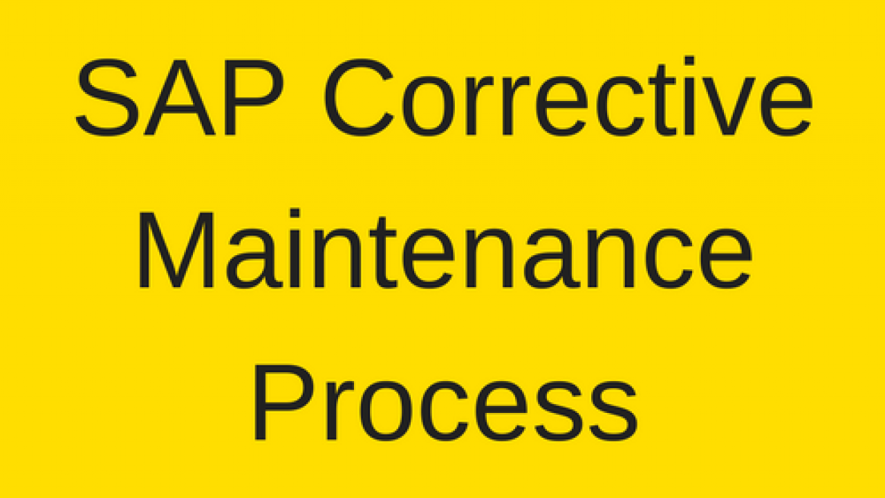 Corrective Maintenance Process Flow Chart