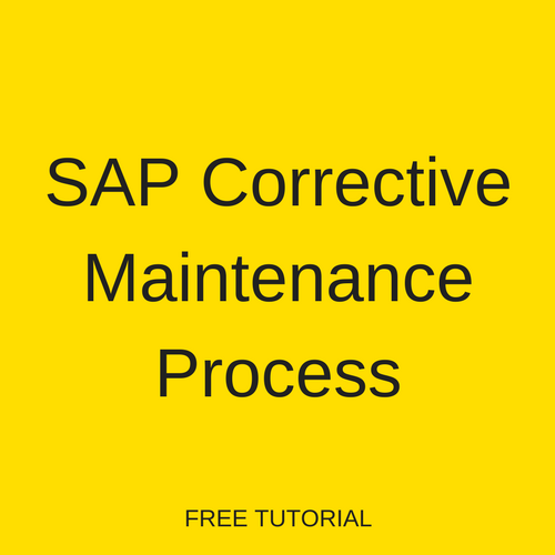SAP Corrective Maintenance Process