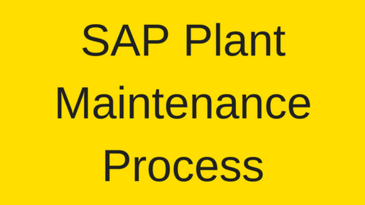 Plant Maintenance Process Flow Chart