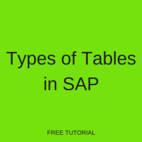 Types of Tables in SAP