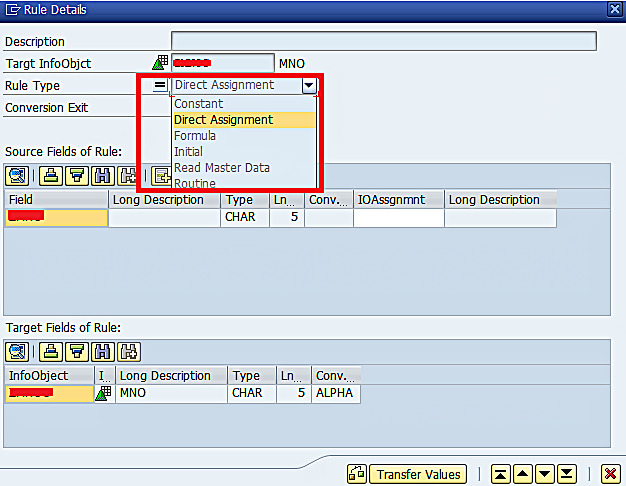 SAP Rule Types