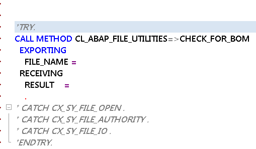 Created ABAP Statement Pattern