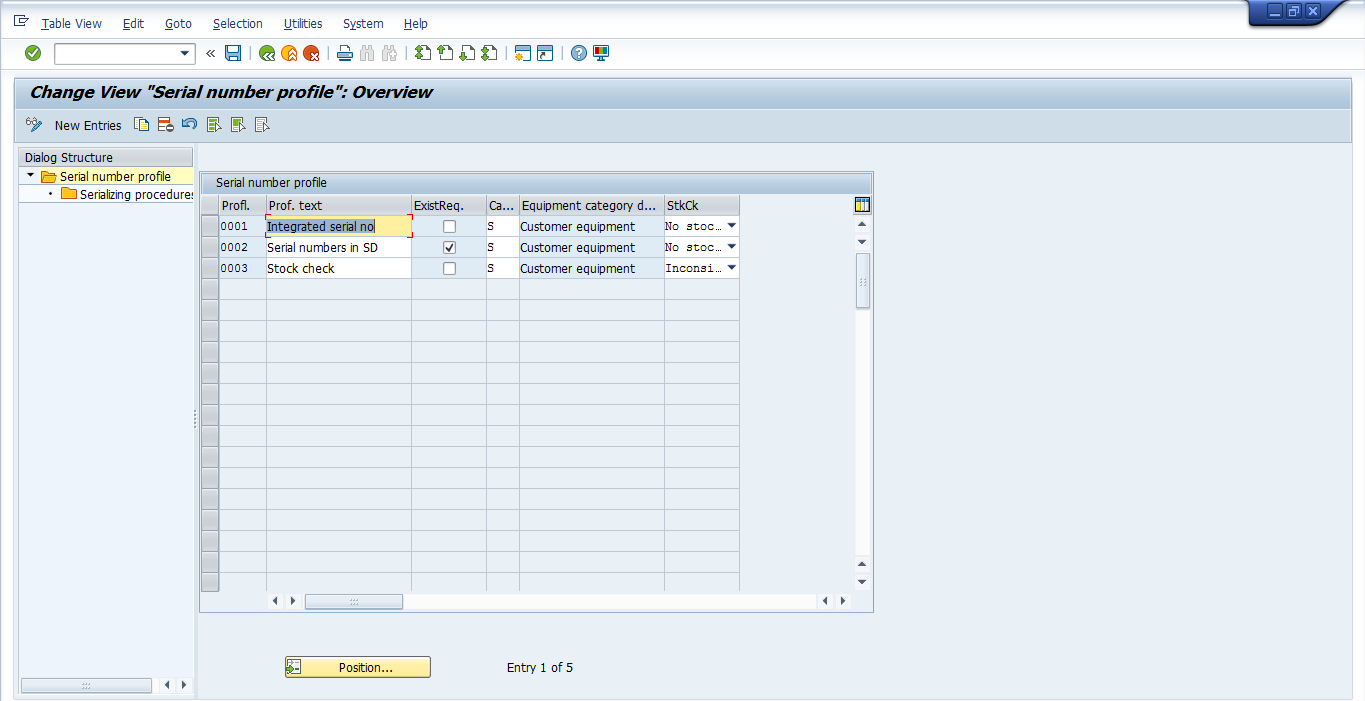 Define SAP Serial Number Profile