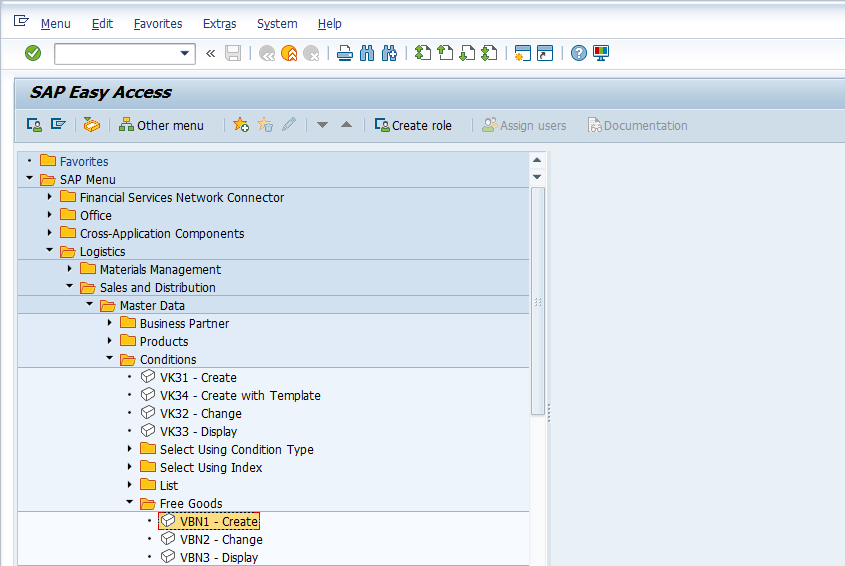 SAP Free Goods Conditions Transaction