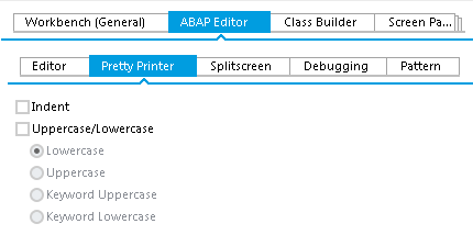  Pretty Printer Settings 