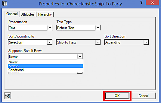 Suppress Result Rows Functionality