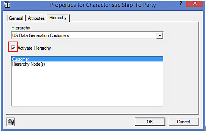 Properties of Ship-To Party Characteristic