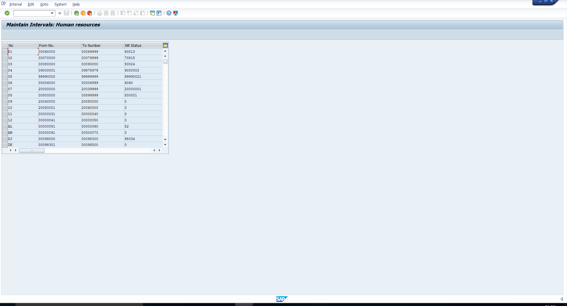 personnel number assignment table in sap