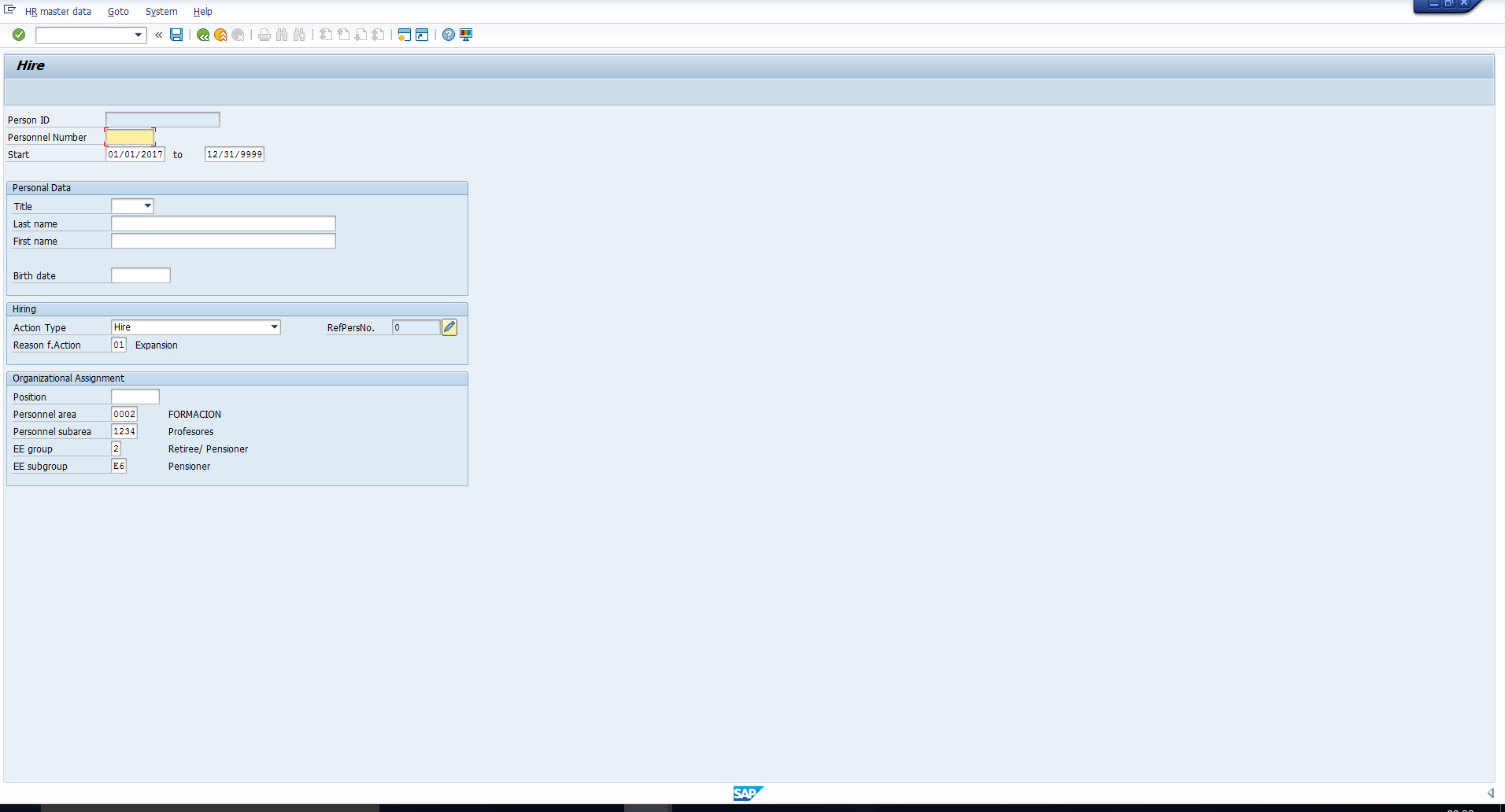 internal number assignment not defined sap