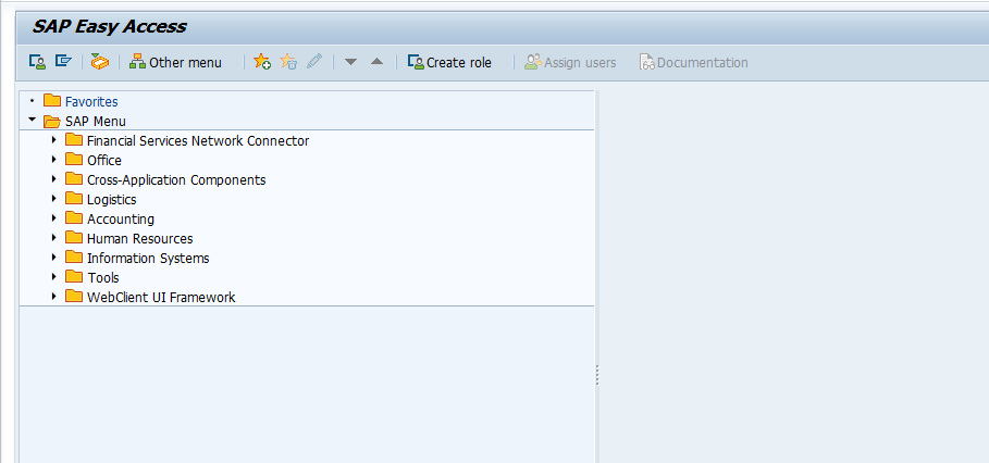 SAP Easy Access Menu