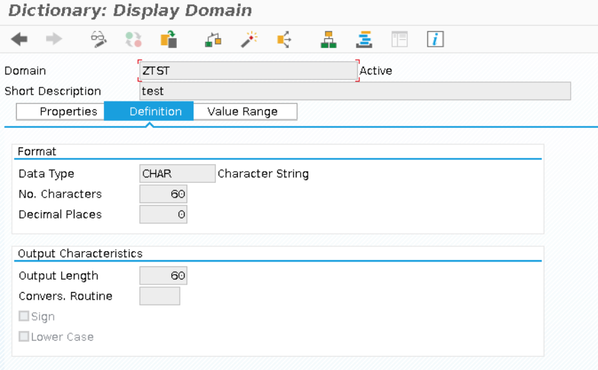 Display Domain in Dictionary - Definition