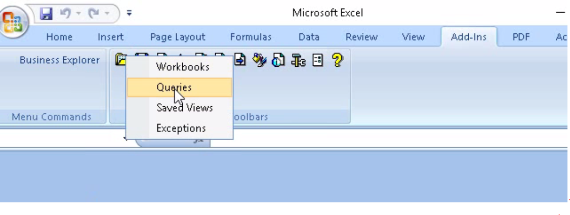 BEx Analyzer Screen to Run the Query