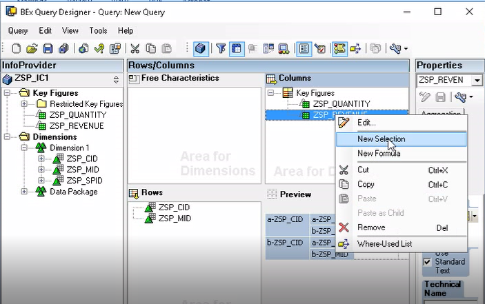Creating SAP Restricted Key Figure by Selecting New Selection Option