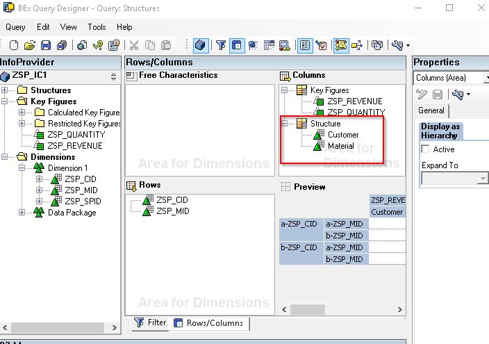 Key Figure Structure with Two Objects