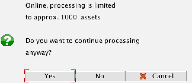 Depreciation Processing Limit Notification