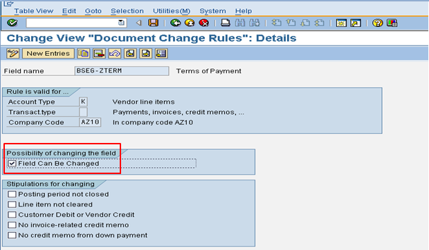 Define Document Change Rules