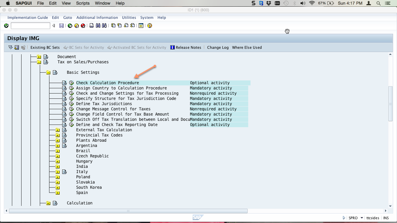 Basic Settings Menu for Customizing Tax