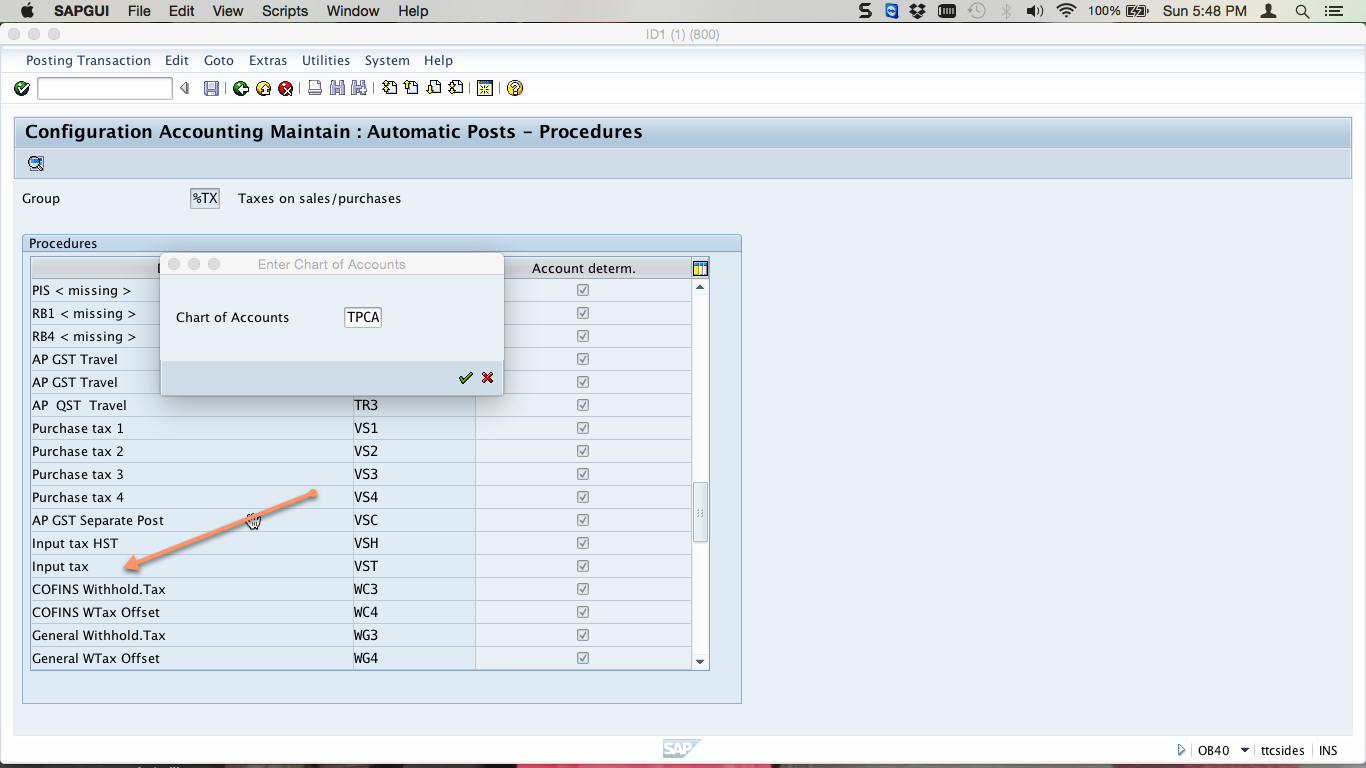 Specify Tax Type for Automatic Posting Procedures