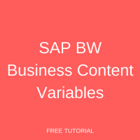 SAP BW Business Content Variables