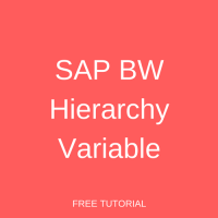 SAP BW Hierarchy Variable