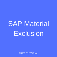 SAP Material Exclusion
