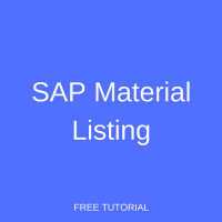 SAP Material Listing