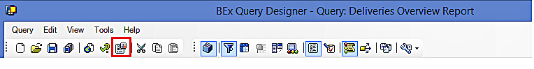Query Designer: Toolbar (Properties)
