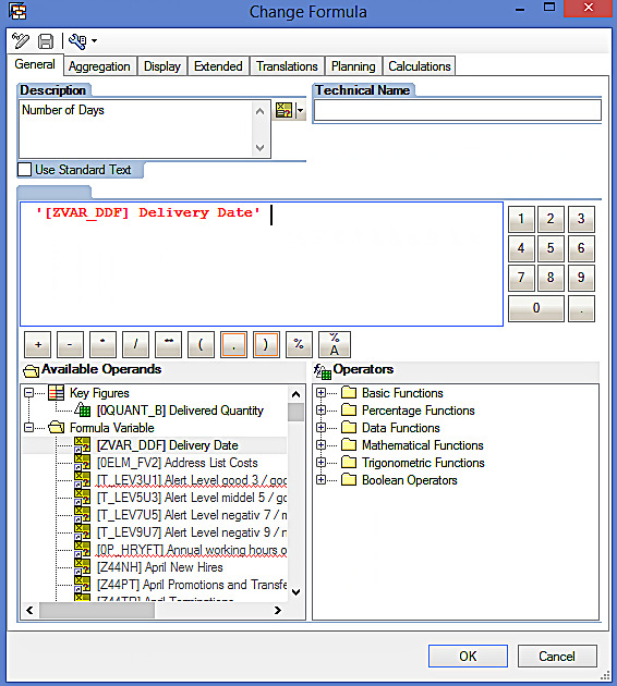 Choosing the Formula Variable