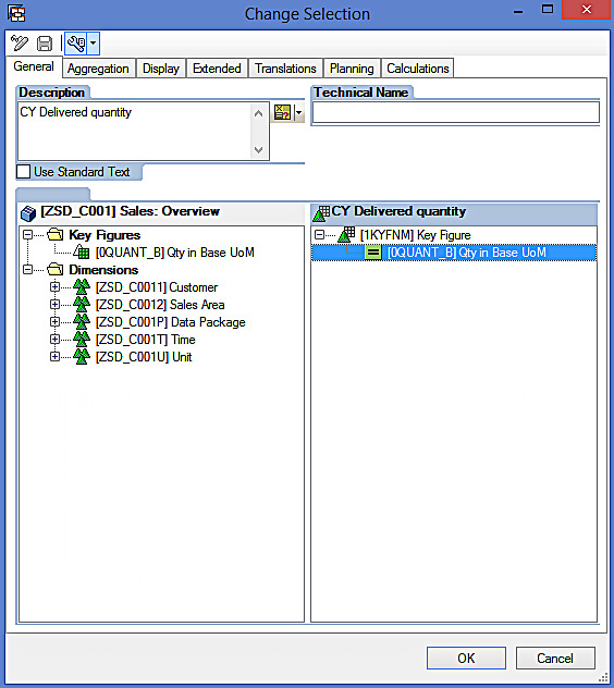 Adding Key Figure to the Selection