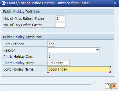 Figure 10: Create a Holiday for Good Friday