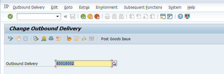 Post Goods Issue Initial Screen