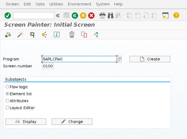 SAP Screen Painter Transaction