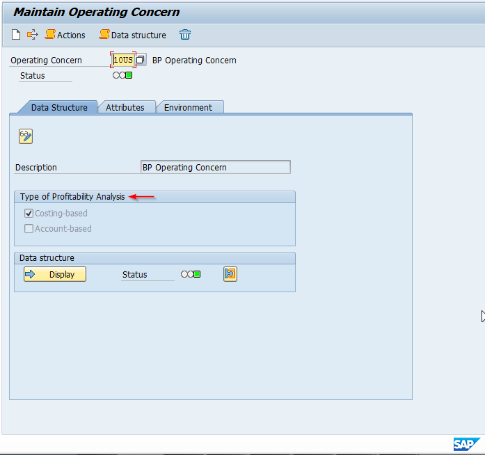 Type of Profitability Analysis Defined within an Example Operating Concern