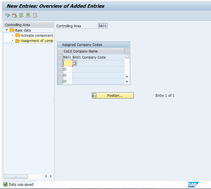 Company Code Assignment to Controlling Area