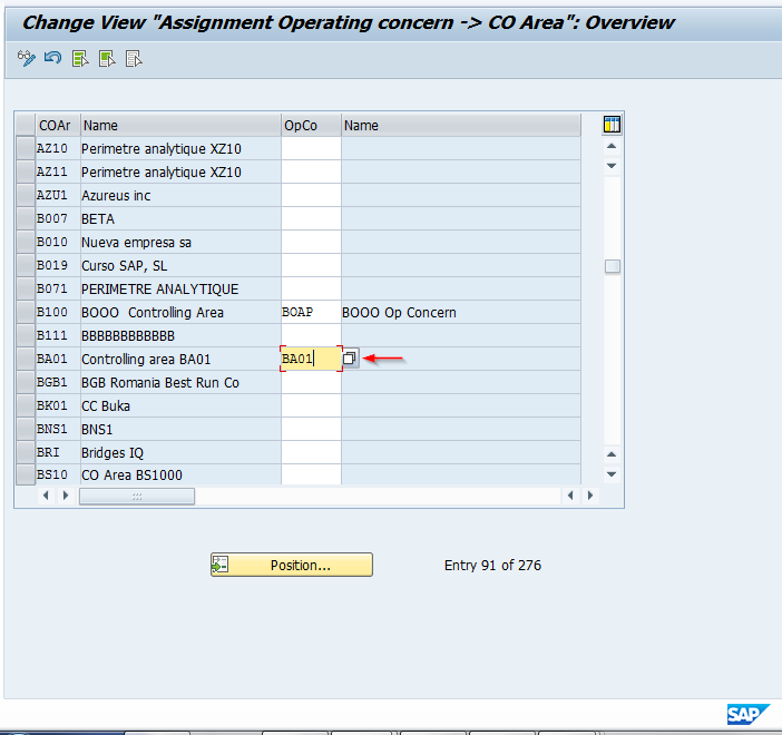 Assignment of SAP Controlling Area to Operating Concern